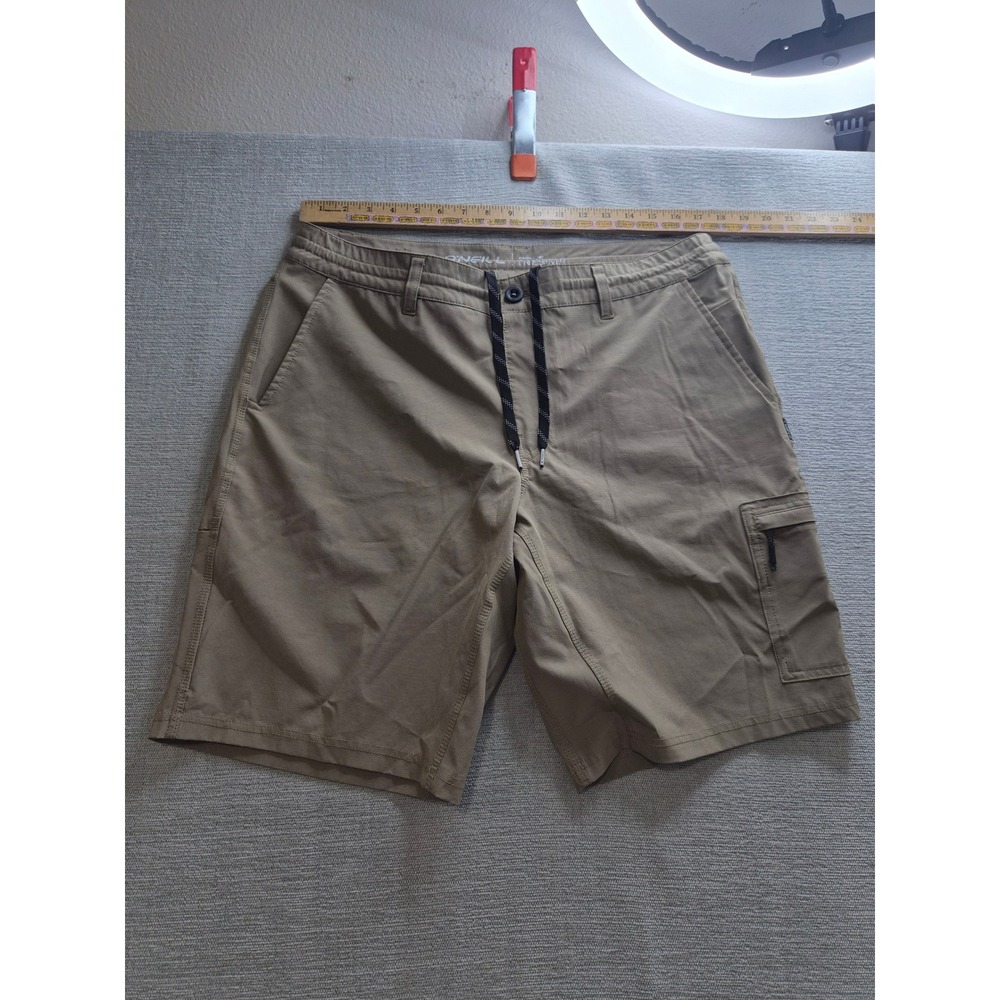 O'Neills Crossover Chino Shorts Mens 36 Brown Textured Stretch Drawstring Casual